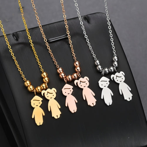 🌟 Personalized Cartoon Family Necklace – Celebrate the Ones You Love