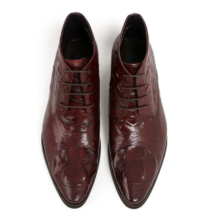 High-Top Alligator Leather Doc Martens for Men