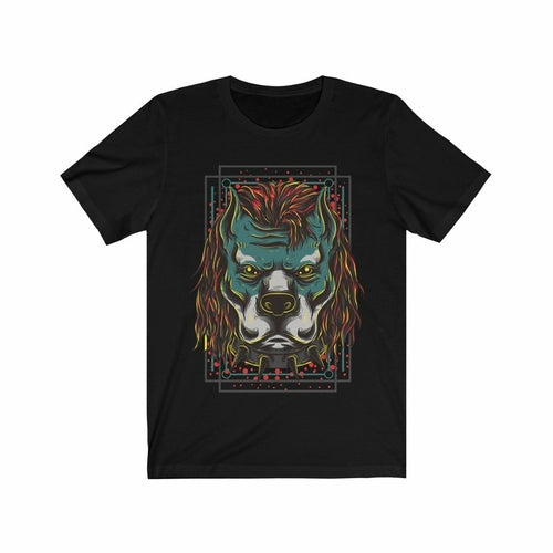 Hipster Pitbull Gangster illustrational Graphic T-Shirt