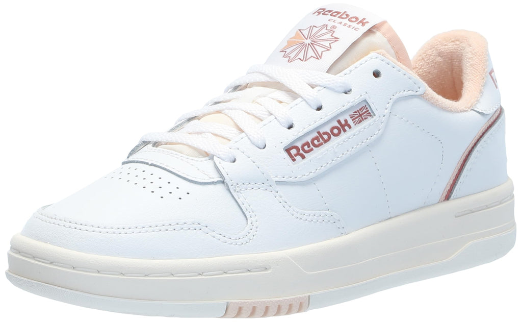 Reebok Womens Phase Court Sneaker White/White/Pink 5.5