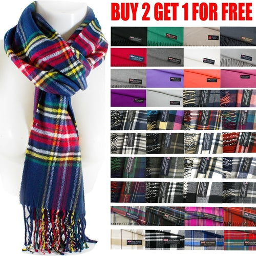 Mens Womens Winter Warm SCOTLAND Made Pashmina Scarf Scarves Plaid