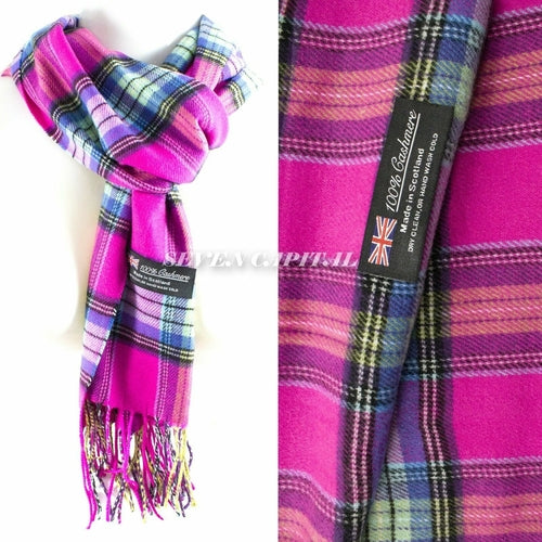Mens Womens Winter Warm SCOTLAND Made Pashmina Scarf Scarves Plaid