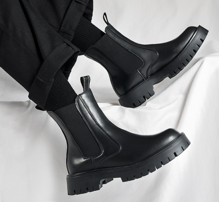 Thick Soled Doc Martens Men's High Top Leather Boots