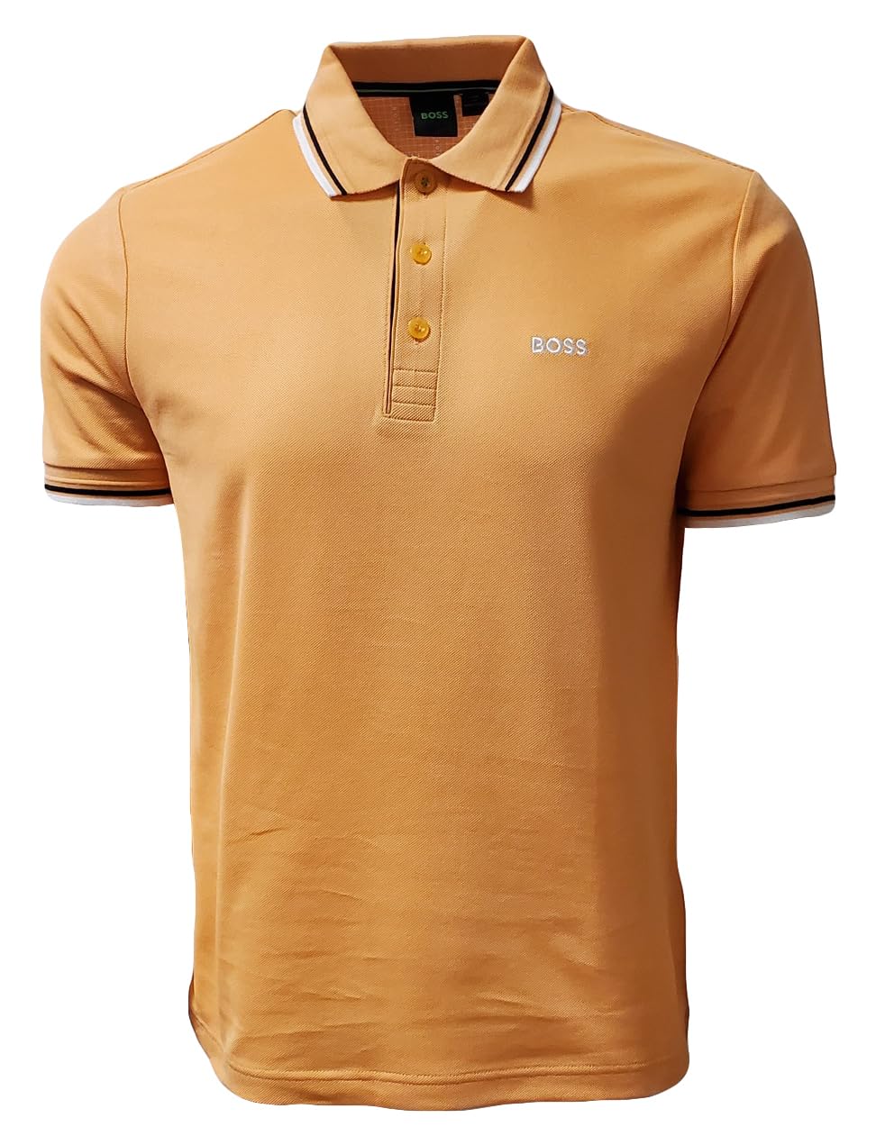 Hugo Boss Mens Polo Double Striped Collar Paddy PRO 50249000 (XX-Large Open Orange 842 (2024 Logo))