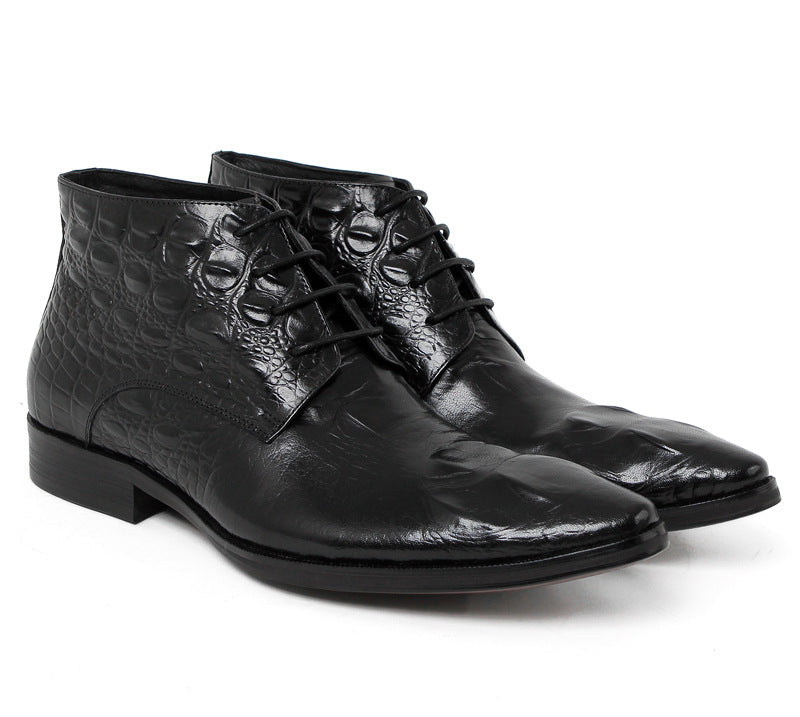 High-Top Alligator Leather Doc Martens for Men