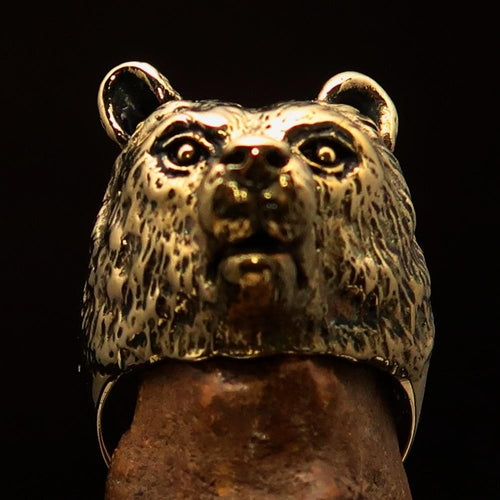 Excellent crafted Men's Brass Animal Ranger Ring detailed Grizzly Bear