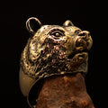 Excellent crafted Men's Brass Animal Ranger Ring detailed Grizzly Bear