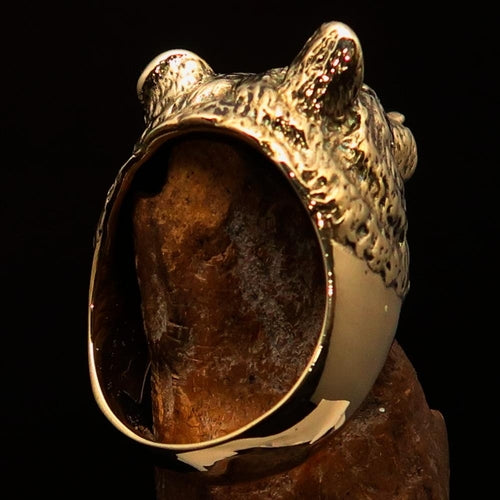 Excellent crafted Men's Brass Animal Ranger Ring detailed Grizzly Bear