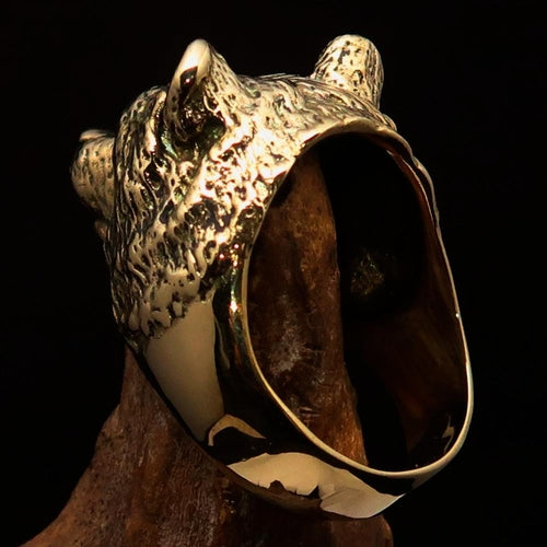 Excellent crafted Men's Brass Animal Ranger Ring detailed Grizzly Bear