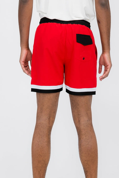Front American Bear Cali Republic Print Swim Shorts