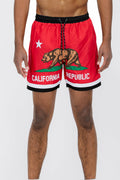Front American Bear Cali Republic Print Swim Shorts