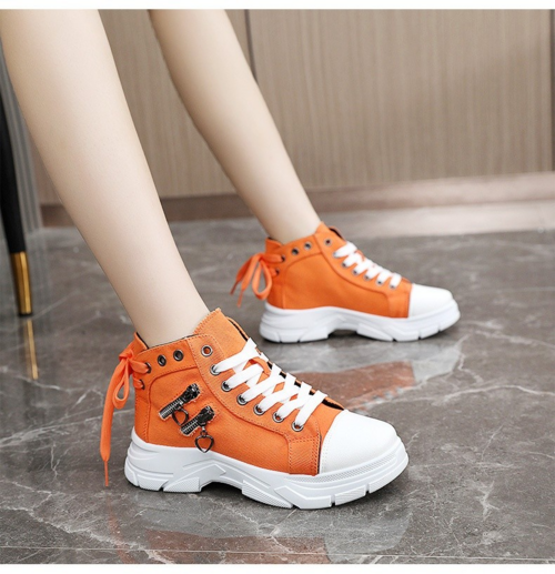 CanvasStep™ – Platform High-Top Sneakers with Zipper Details