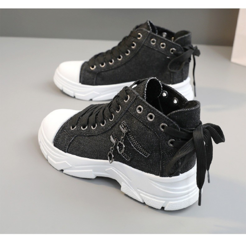 CanvasStep™ – Platform High-Top Sneakers with Zipper Details