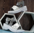 Stylish Trendy Girls' Bow Sandals (Color-GREY) (Size-4-5Year)