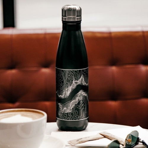 Edinburgh - Scotland Engraved Map Insulated Bottle in Matte Black