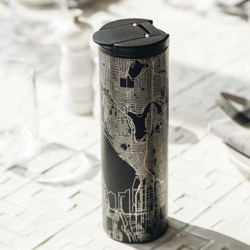 Edinburgh - Scotland Engraved Map Tumbler in Matte Black