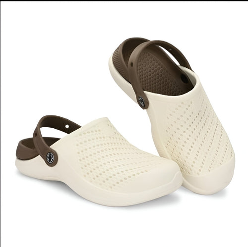 Mens Soft quality Double color croks (White & Coffee, 9K)