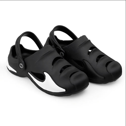 Mens Soft Quality Clogs with Hand Panted color (Black & White ,8K)