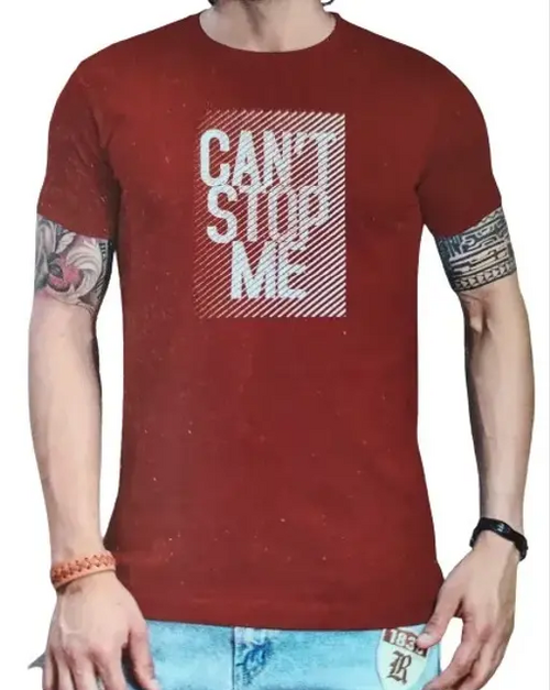Mens Red Classic Partywear Tshirts Size XL