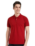 Mens Cotton Solid Regular Fit Half Sleeves Polo T-Shirt