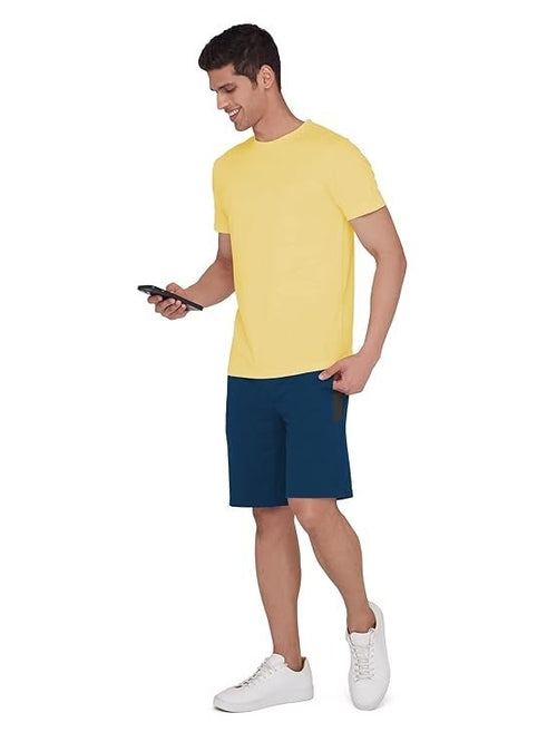 Mens Cotton Solid Regular Fit Round Neck Half Sleeves T-Shirt