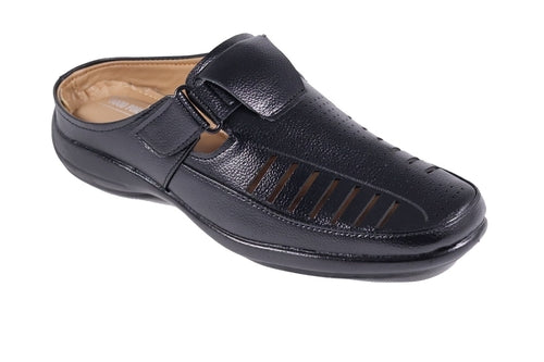 Men's Balck Synthetic Leather Velcro Casual Sandal size 10UK