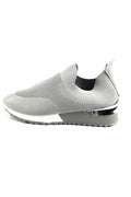 Grey Knitted Sock Trainers Womens w/ Silver Detail