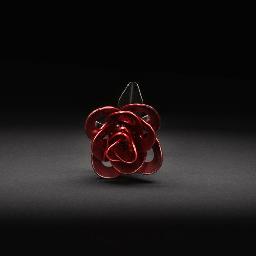 Red and Black Immortal Roses, Recycled Metal Roses, Steel Rose