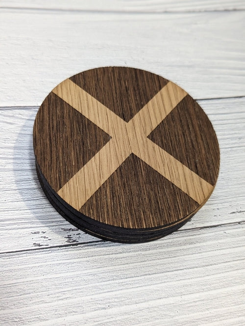 Patriotic Scotland Coasters, Scottish Gifts,Scotland Flag, Oak